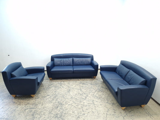 De Sede ds 120 Garnitur Blau 2 Sofas 1 Sessel Desede Sofa Chair #0522#0523#0524-De Sede-JSFurniture