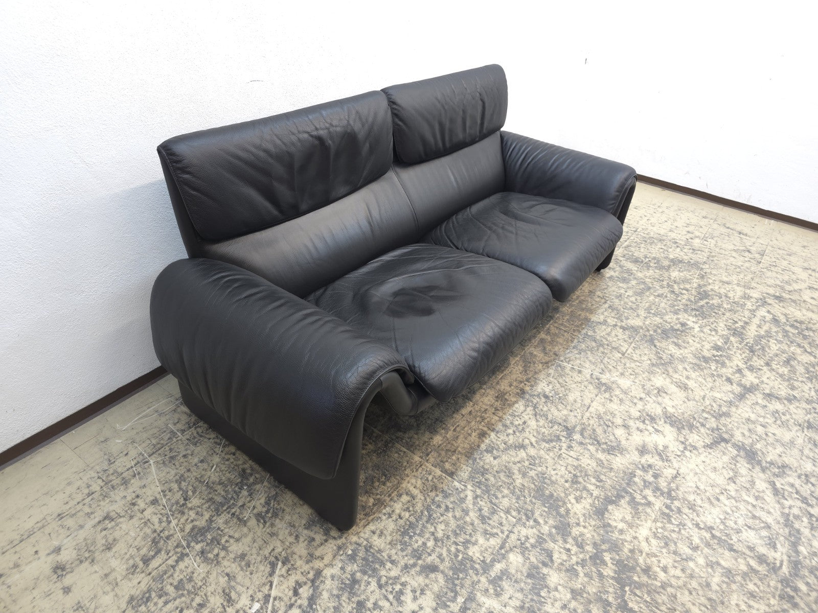 De Sede ds 2011 Designersofa Ledersofa Couch Desede Zweisitzer Schwarz-De Sede-JSFurniture
