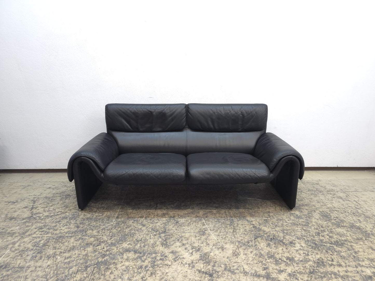 De Sede ds 2011 Designersofa Ledersofa Couch Desede Zweisitzer Schwarz-De Sede-JSFurniture