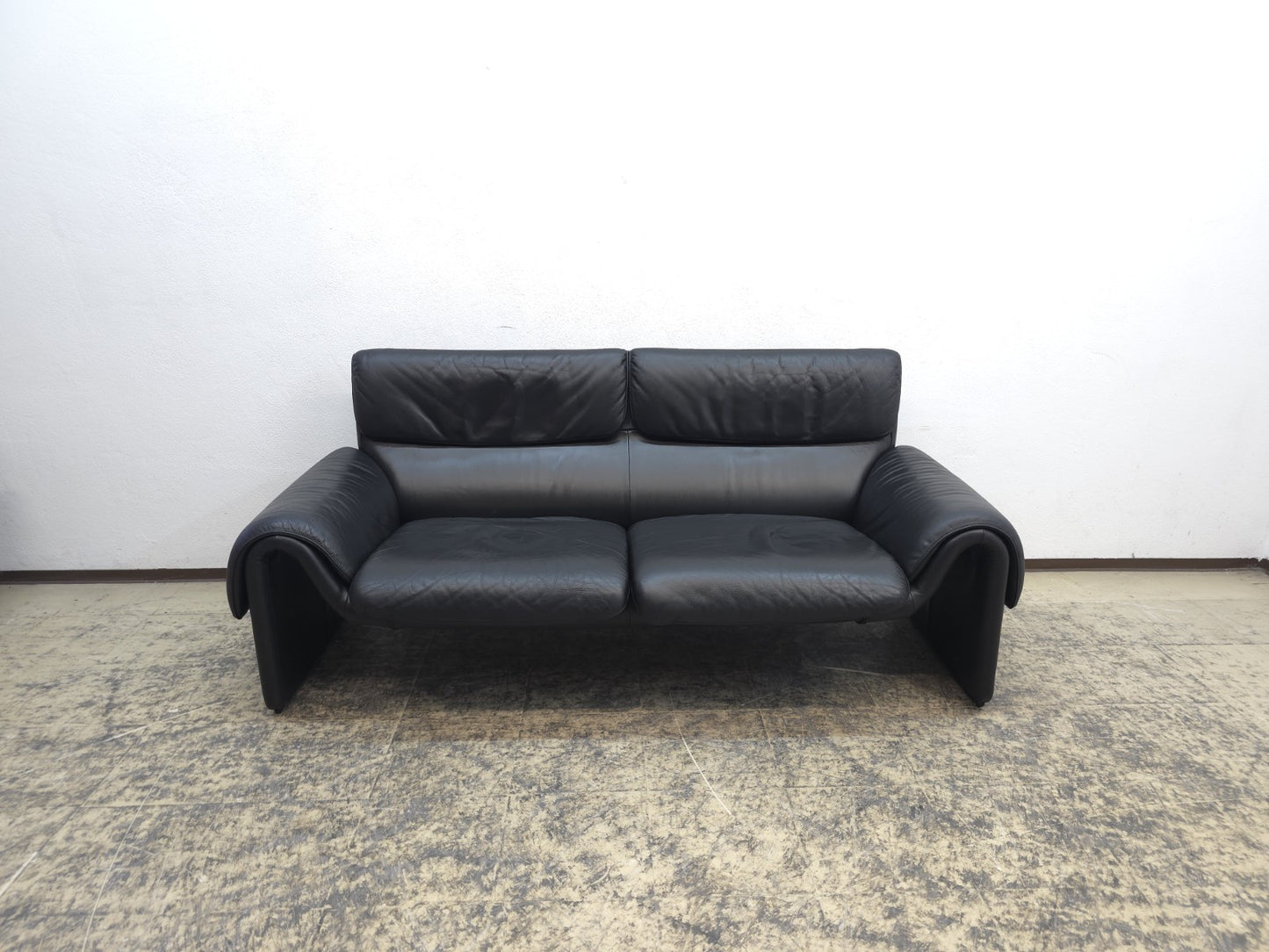 De Sede ds 2011 Designersofa Ledersofa Couch Desede Zweisitzer Schwarz-De Sede-JSFurniture