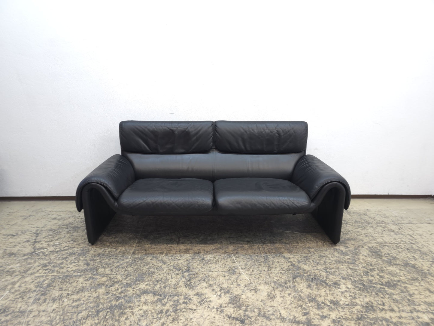 De Sede ds 2011 Designersofa Ledersofa Couch Desede Zweisitzer Schwarz-De Sede-JSFurniture