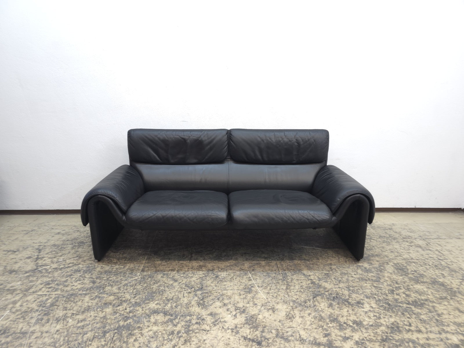 De Sede ds 2011 Designersofa Ledersofa Couch Desede Zweisitzer Schwarz-De Sede-JSFurniture