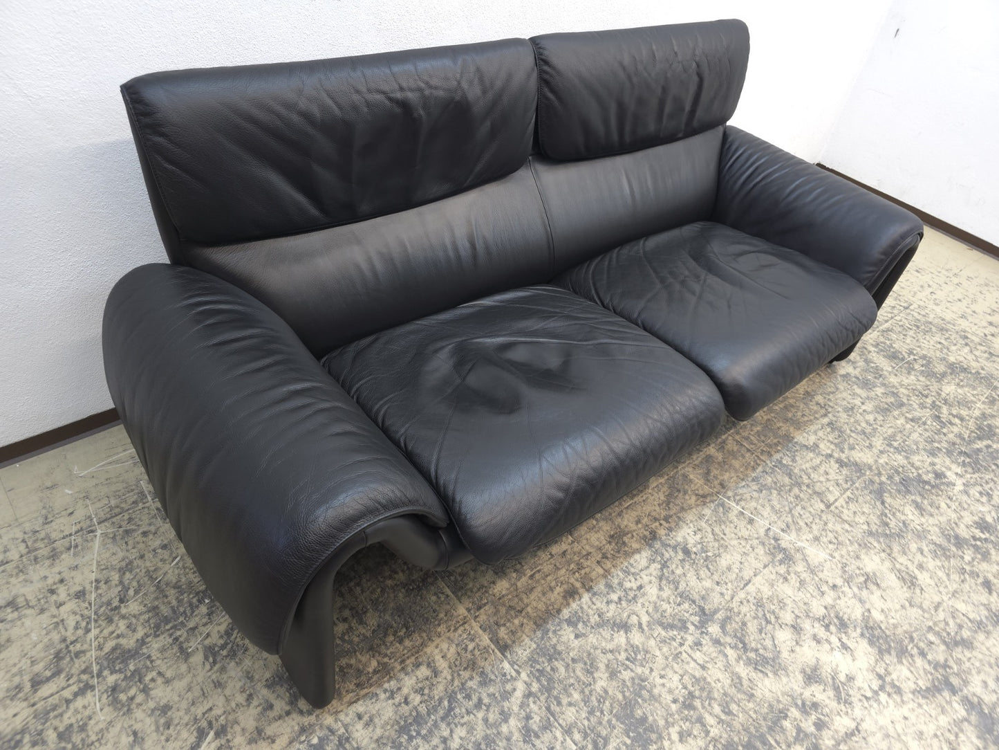 De Sede ds 2011 Designersofa Ledersofa Couch Desede Zweisitzer Schwarz-De Sede-JSFurniture