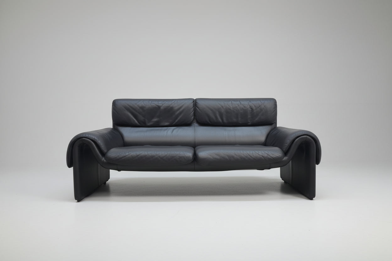 De Sede ds 2011 Designersofa Ledersofa Couch Desede Zweisitzer Schwarz-De Sede-JSFurniture