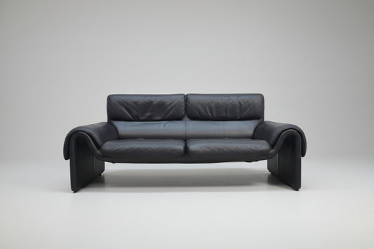 De Sede ds 2011 Designersofa Ledersofa Couch Desede Zweisitzer Schwarz-De Sede-JSFurniture