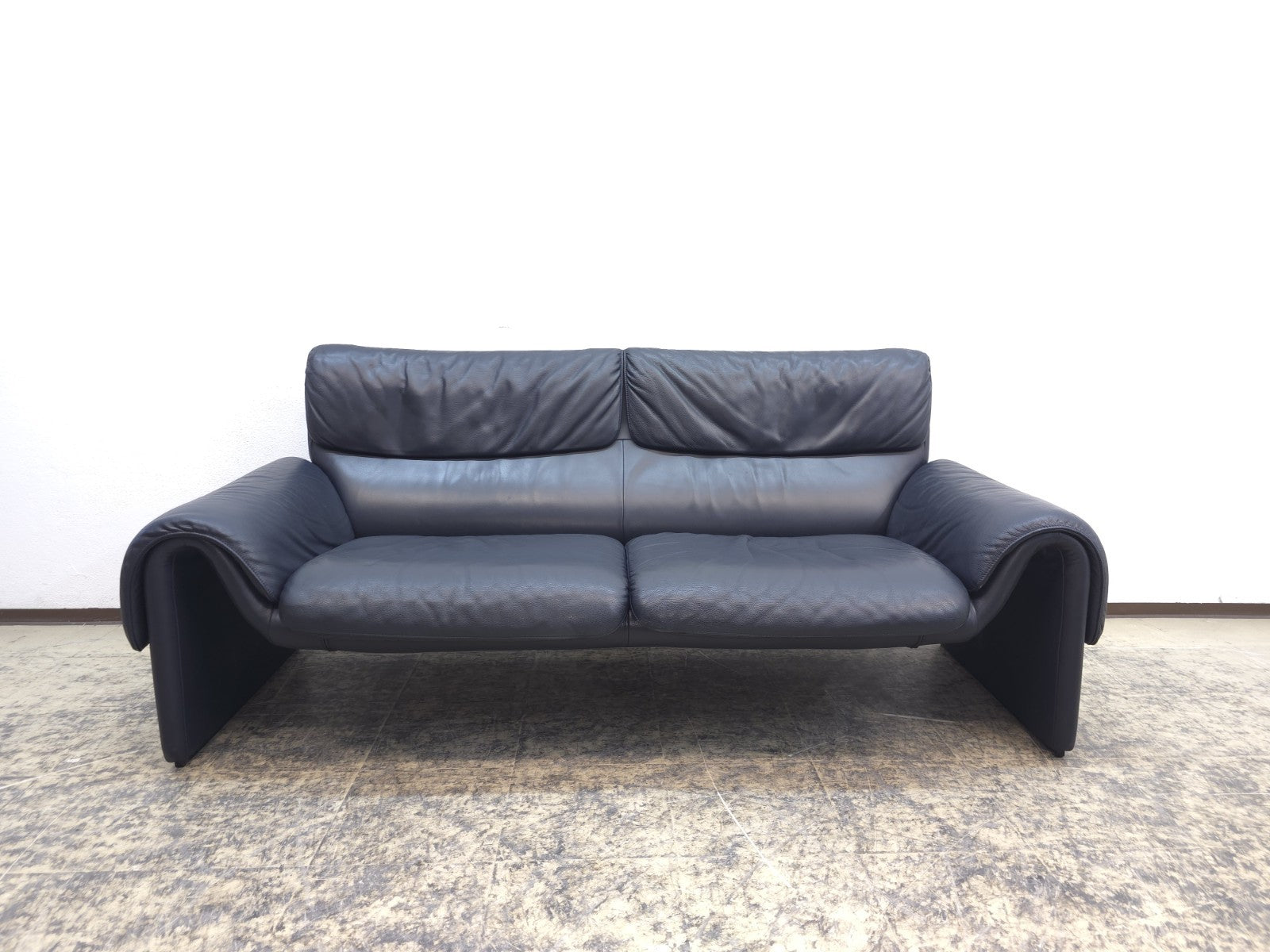 De Sede ds 2011 Designersofa Ledersofa Couch Desede Zweisitzer blau-De Sede-JSFurniture