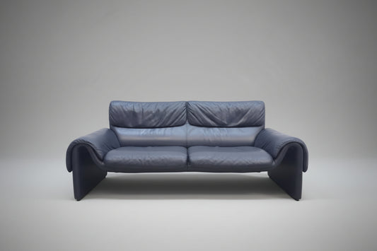 De Sede ds 2011 Designersofa Ledersofa Couch Desede Zweisitzer blau-De Sede-JSFurniture