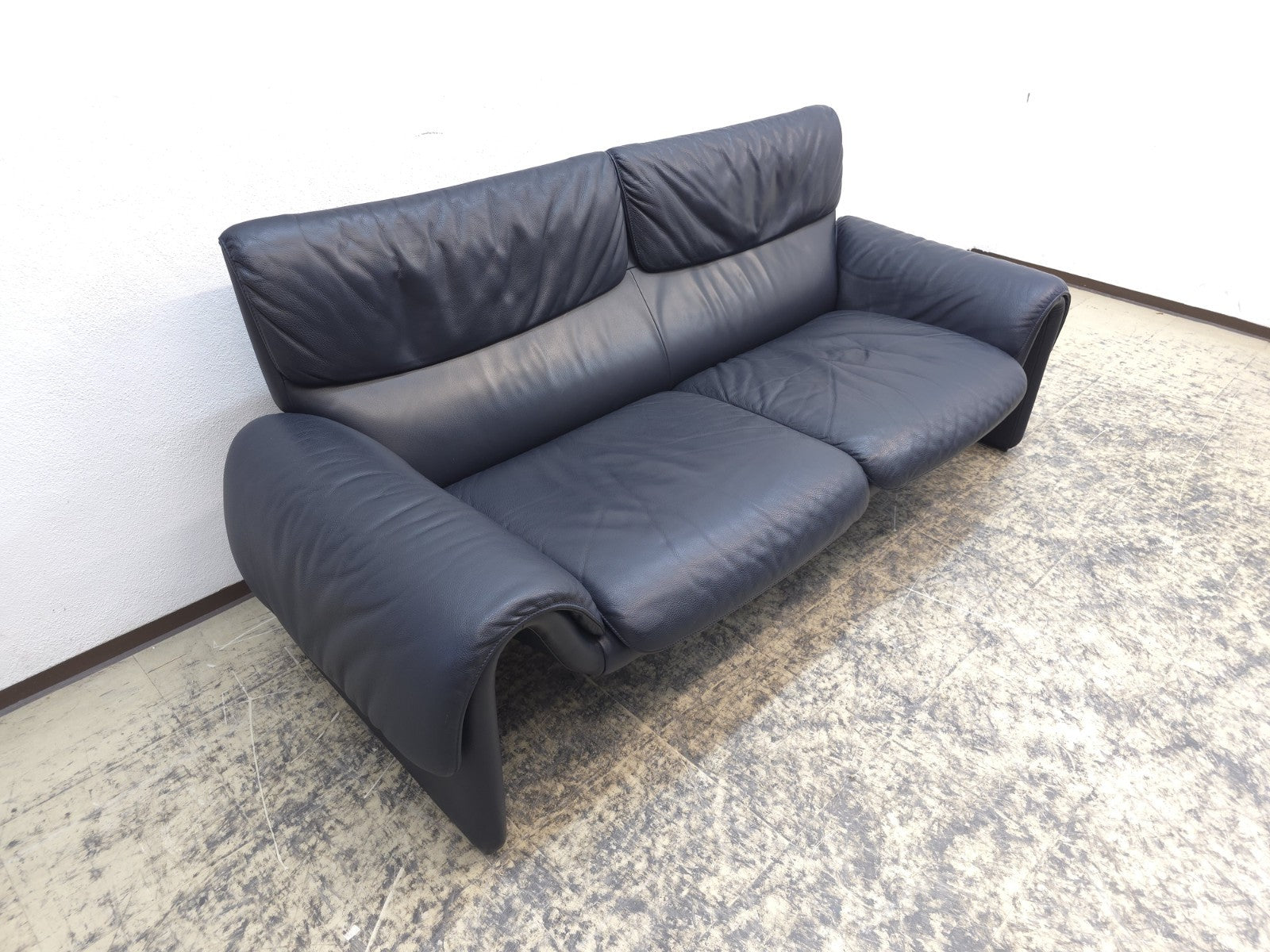 De Sede ds 2011 Garnitur Designersofa Ledersofa Couch Lederhocker desede blau-De Sede-JSFurniture