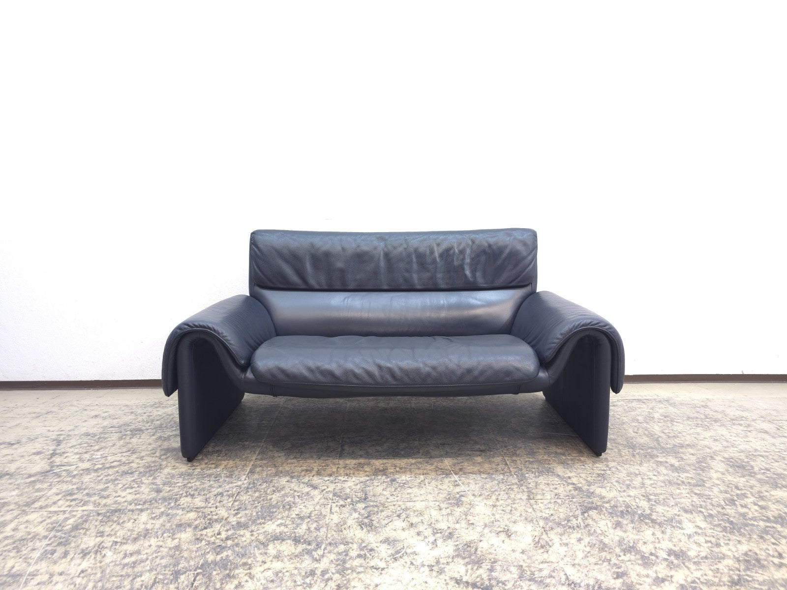 De Sede ds 2011 Garnitur Designersofa Ledersofa Couch Lederhocker desede blau-De Sede-JSFurniture