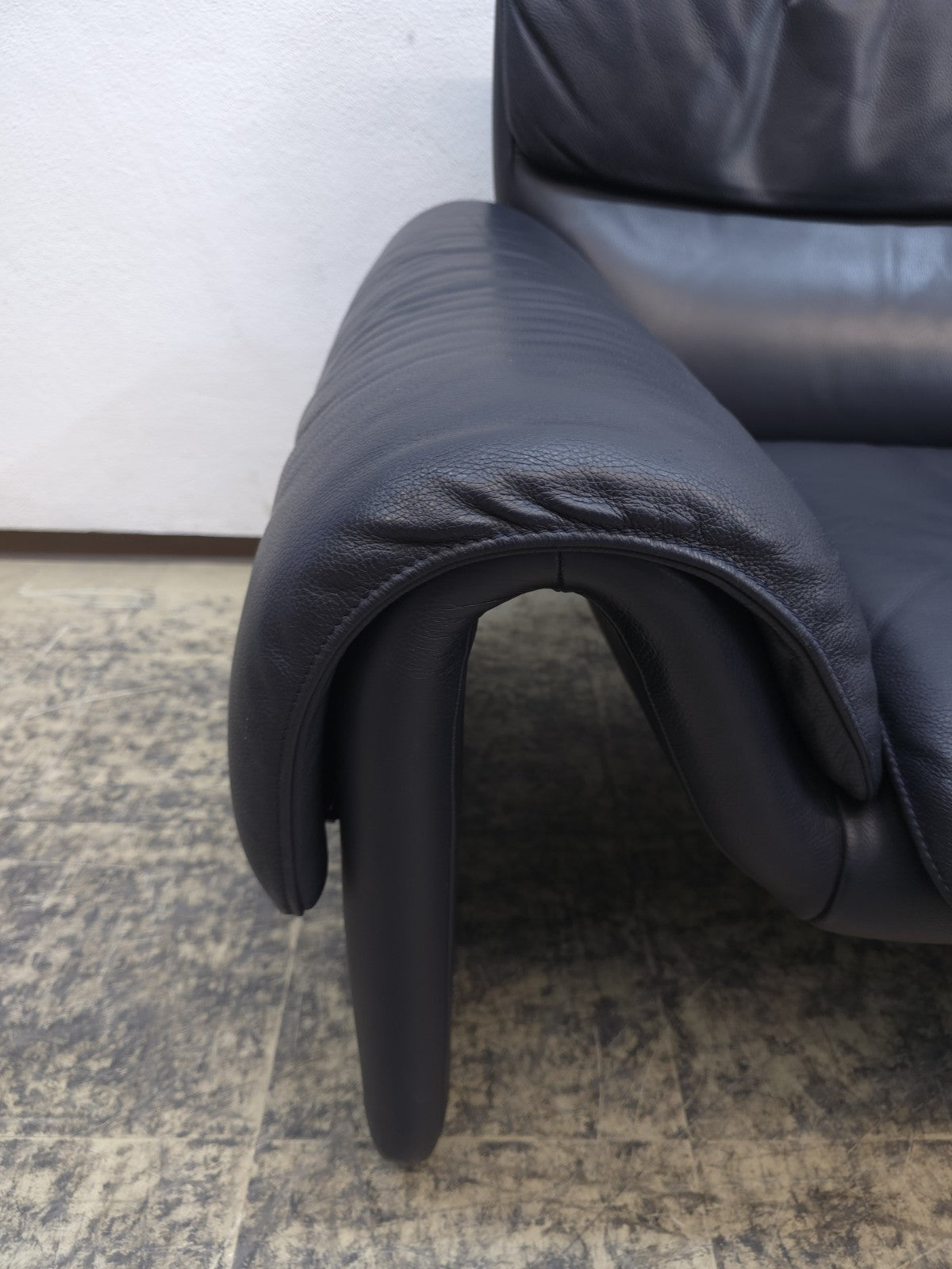 De Sede ds 2011 Garnitur Designersofa Ledersofa Couch Lederhocker desede blau-De Sede-JSFurniture