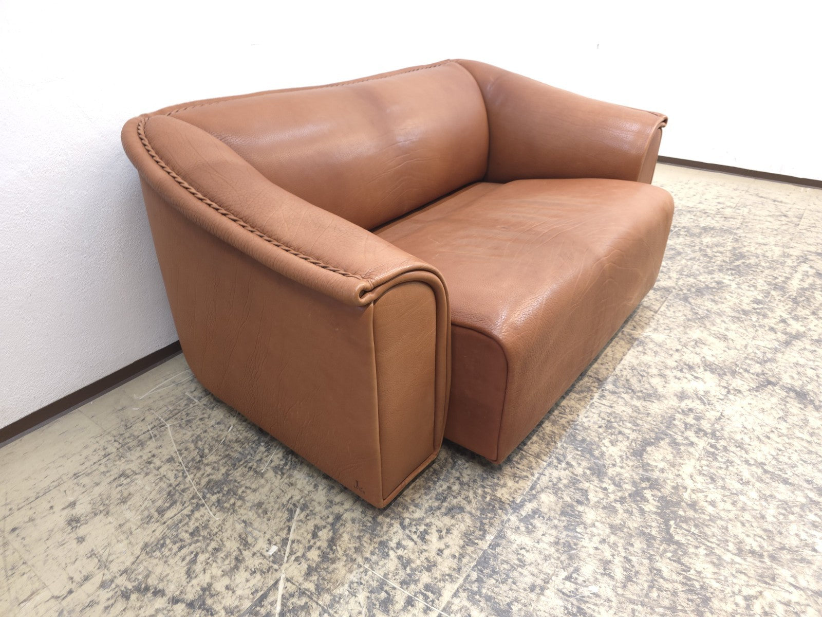 Ernst Lüthy De Sede Zweisitzer Sofa Braun Leder Ausziehbar-De Sede-JSFurniture