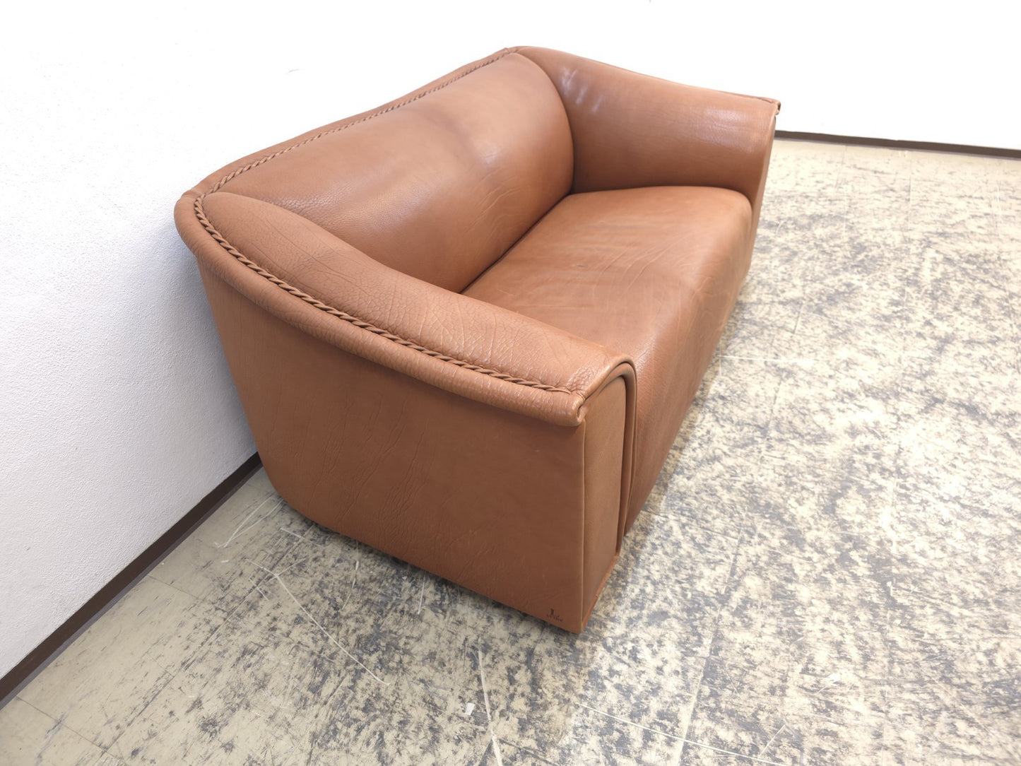 Ernst Lüthy De Sede Zweisitzer Sofa Braun Leder Ausziehbar-De Sede-JSFurniture