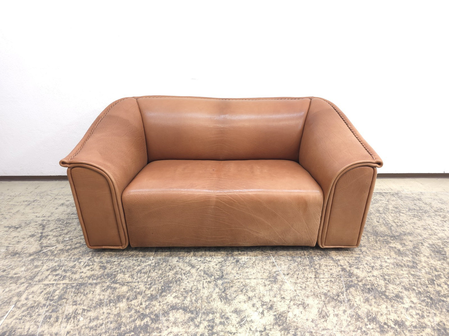 Ernst Lüthy De Sede Zweisitzer Sofa Braun Leder Ausziehbar-De Sede-JSFurniture