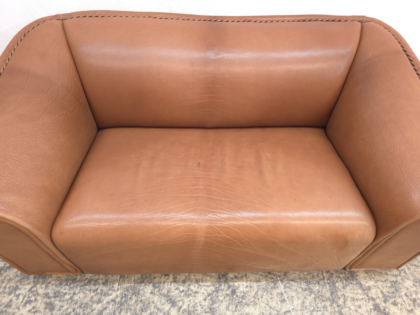 Ernst Lüthy De Sede Zweisitzer Sofa Braun Leder Ausziehbar-De Sede-JSFurniture