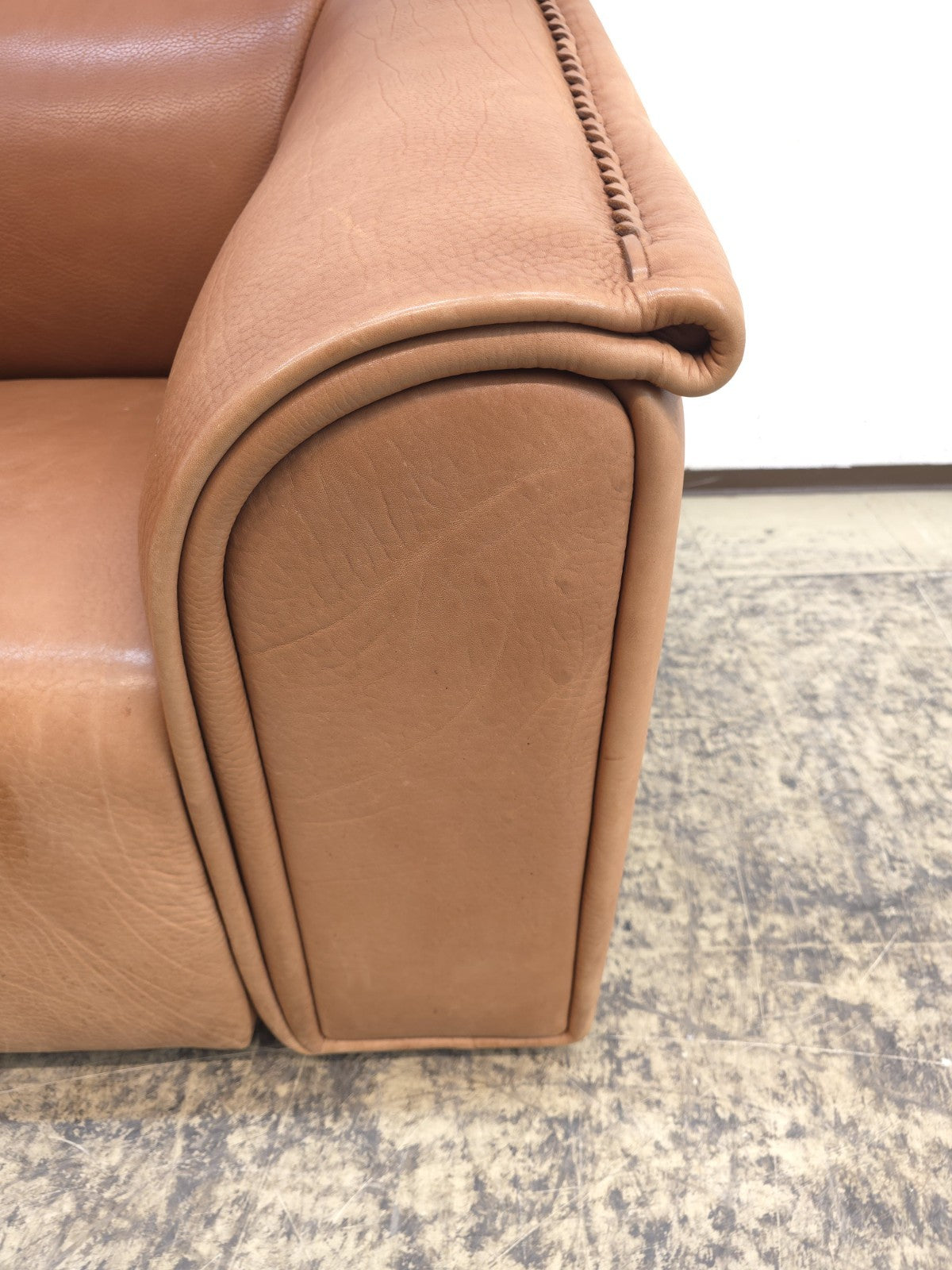 Ernst Lüthy De Sede Zweisitzer Sofa Braun Leder Ausziehbar-De Sede-JSFurniture