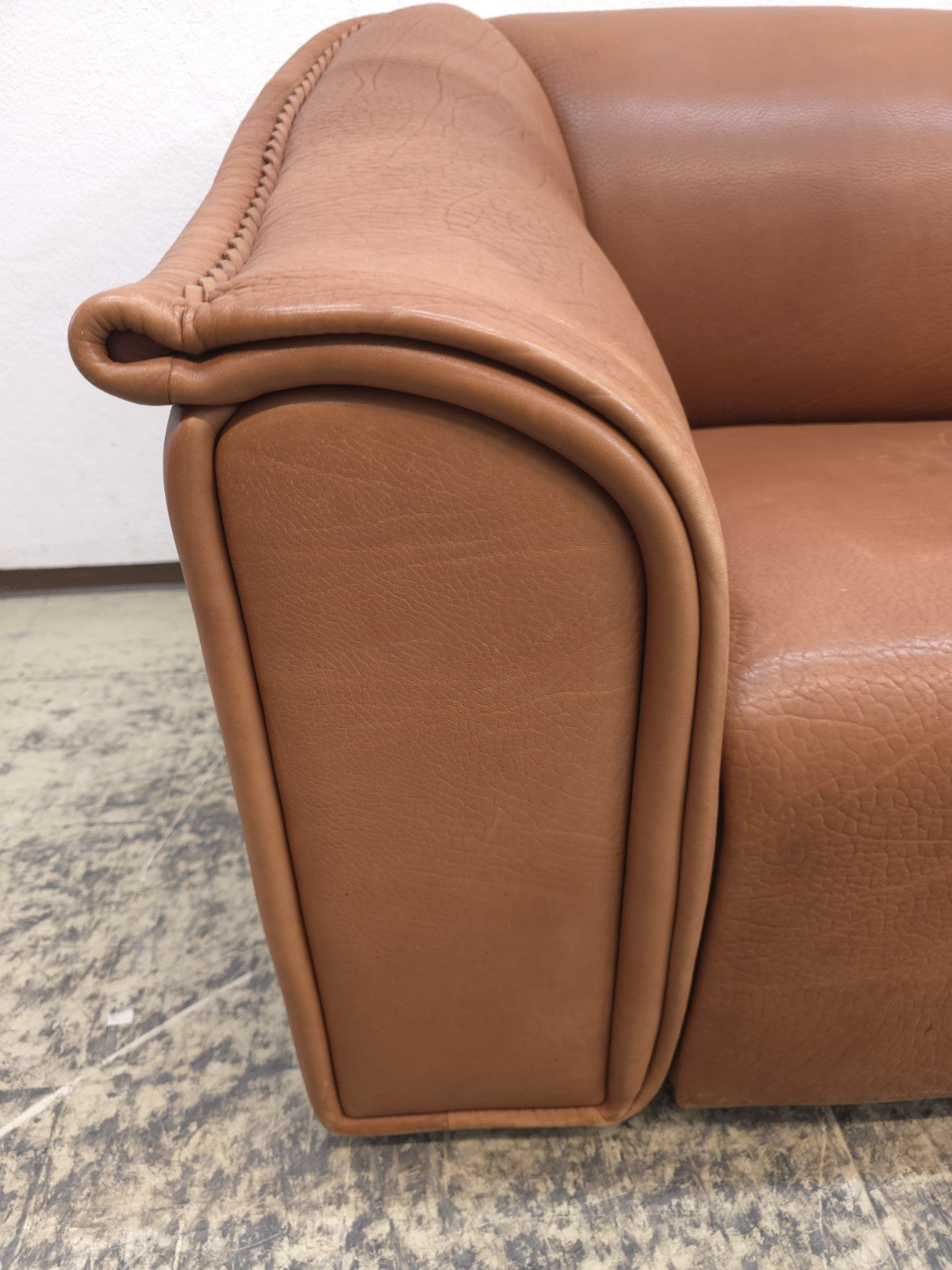 Ernst Lüthy De Sede Zweisitzer Sofa Braun Leder Ausziehbar-De Sede-JSFurniture