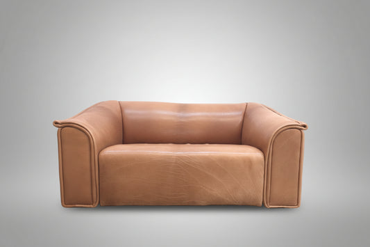 Ernst Lüthy De Sede Zweisitzer Sofa Braun Leder Ausziehbar-De Sede-JSFurniture