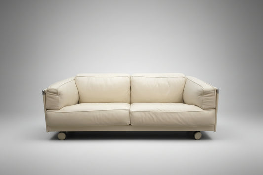Poltrona Frau Twice Dreisitzer Ledersofa in Beige-Poltrona Frau-JSFurniture