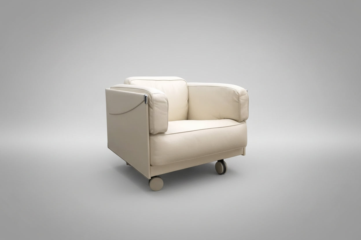 Poltrona Frau Twice Sessel Beige Ledersessel Designer Sessel-Poltrona Frau-JSFurniture